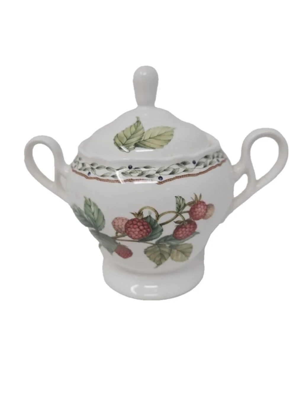 Vintage 1980s Noritake Primachina Lidded 2 Handled Sugar Bowl Royal Orchard 9416